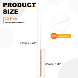 HARFINGTON 20pcs 3D Printer Nozzle Cleaning Needles 0.8mm Stainless Steel Nozzles Cleaner Tool 3D Printing Nozzle Cleaning Kit for 3D Printers Accessories