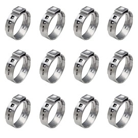 40 Pack 22.4mm-25.6mm Single Ear Hose Clamps Stainless Steel PEX Cinch Clamps Crimp Hose Clamp Stepless Cinch Crimp Rings Pinch Fitting Tools