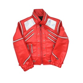 MJ Jackson Beat It Red Jacket Children Kids Jacket Costumes for Perfromance Party Imitate Birthday (7T)