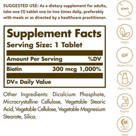 Solgar – Biotin 300 mcg, 100 Tablets