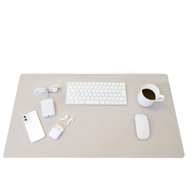 MOTTERU MOT-DESKMAT-IV Desk Mat, Anti-Slip, Water Resistant, Heat Resistant, Office, Desk, Study Desk, Mouse Pad, Easy Care, Durable, Multifunctional, Protects Your Desk, Stylish, Elegant, PU Leather, Thin, Large, Size Approx. 29.5 x 15.7 inches (750 x 4