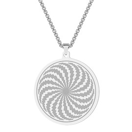 Chereda Stainless Steel The Illusion Of Amulet Women Necklace Round Mystical Jewelry Simple Hypnosis Necklace Collar Gift, Stainless Steel, No Gemstone,