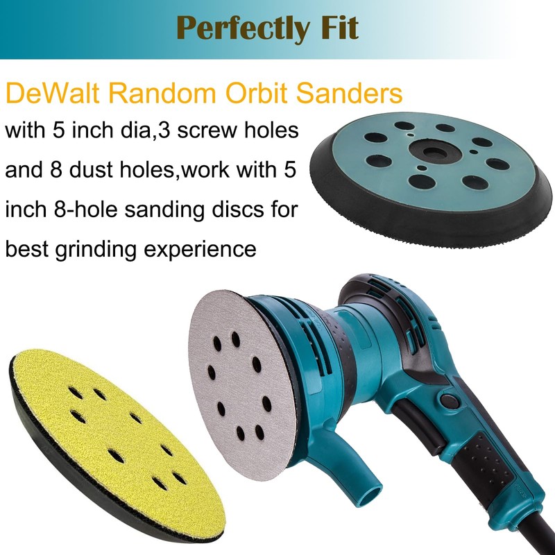 2 Pack 5 Inch 8 Hole Replacement Sander Pad for