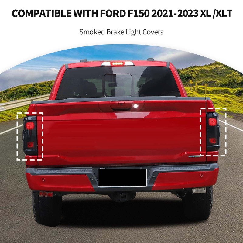 JeCar Taillight Trim Covers Smoked Brake Light Rear Lamp Guards