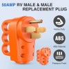 Nilight 50 Amp RV Male and Female Plug Set 14-50P