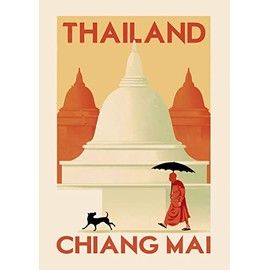 'Generic' #72 Thailand - Chiang Mai - Vintage Travel Poster - A4 A3 A2 - Quality Prints … - Vintage Travel Poster - A4 A3 A2 - Quality Prints … (Not Framed, A4)