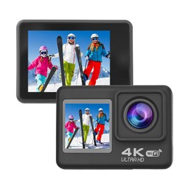 ciciglow Action Camera 4K 30Fps WiFi Sports Camera 30M/98ft Underwater Waterproof 170° Wide Angle Lens with 4 Photo Modes 4.0x Zoom Underwater Camcorder