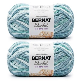 Bernat Blanket Tie Dye-Ish Tropical Sea Yarn - 2 Pack of 10.5oz/300g - Polyester - #6 Super Bulky - 220 Yards - Knitting & Crochet