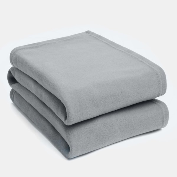 Dreamscene Large Warm Polar Fleece Throw Over Soft Luxury Sofa Bed Blanket, Plain Silver Grey - 120 x 150 cm