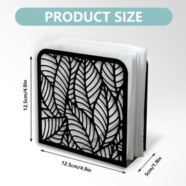 Doodlream Morden Leaf Decorative Napkin Holder Made of Black Metal for the Table Napkin Holder Standing 12 x 12 x 5 cm for Home Kitchen Restaurant Picnic Party Coffee Bar Dining Room