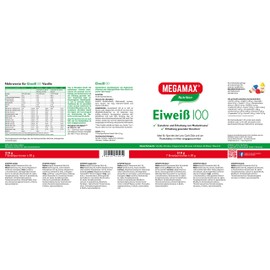 MEGAMAX Eiweiß 100 Pulver. Kennenlern-Set. Inhalt: 7 x 30 g. Ideal für Sportler und Ernährungsbewusste. 7 verschiedene Geschmacksrichtungen zum Probieren. Produktion in Deutschland.
