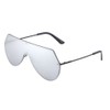 Dweebzilla Rimless Oversized Flat Top Shield Aviator Sunglasses (Black Frame,