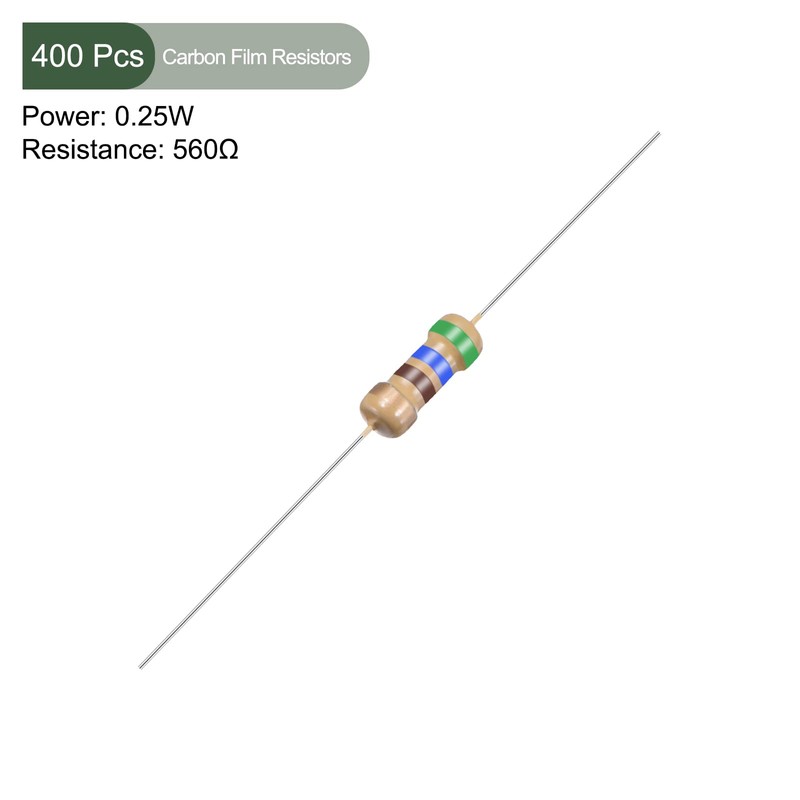 YOKIVE 400pcs Carbon Film Resistors 1/4W 560 Ohm 5% Tolerance
