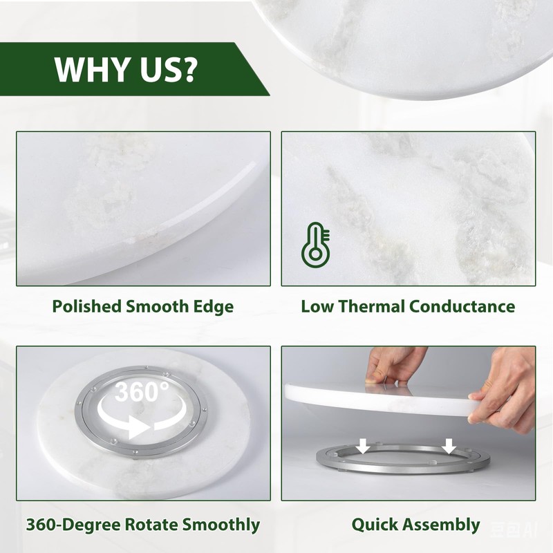 Marble Lazy Susan, 16 in Lazy Susan Turntable Organizer for