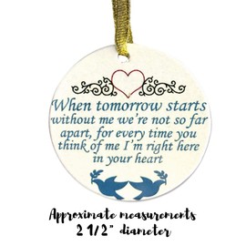 Memorial Christmas Ornament - When Tomorrow Starts Without Me - in Loving Memory Gifts - Doves & Hearts - Meaures 2.5D