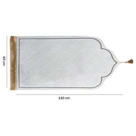 haozaikeji Velvet Prayer Mat Irregular Arch-shaped Muslim Prayer Mat Rug with Tassels Soft Turkish Rug Padded Cushion Great Ramadan Gifts for Women and Men 2 Size