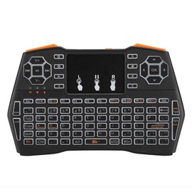 PUSOKEI Keyboard with Touchpad, Multifunctional Mini Keyboard with LED Backlight, Rechargeable Lithium Battery for Computers/Laptop