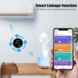WiFi Room Thermometer Smart Temperature Humidity Monitor with LED Backlit Display