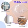 Mxxipp 6pcs Self-Adhesive Shower Rod Holder, Clear Invisible Curtain Rod