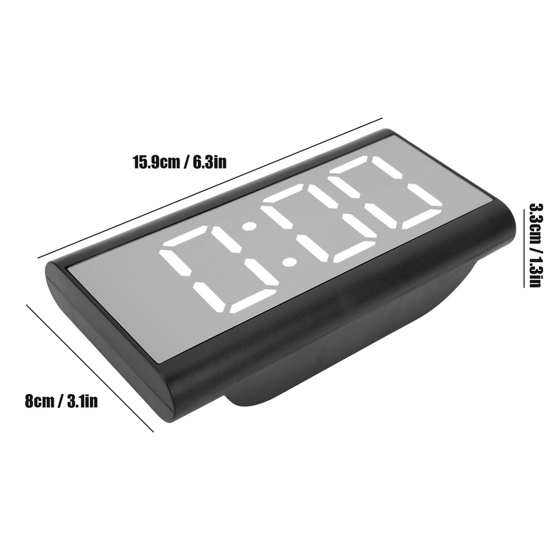 Alarm Clock LED Digital Display Mirror USB Charging Desktop Clock