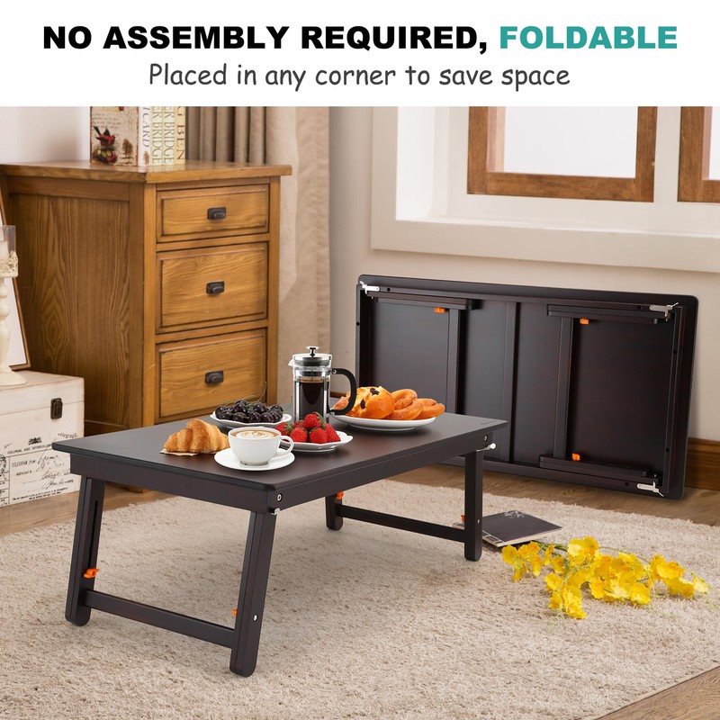 Nnewvante Large Size Floor Desk, Folding Low Coffee Table, No