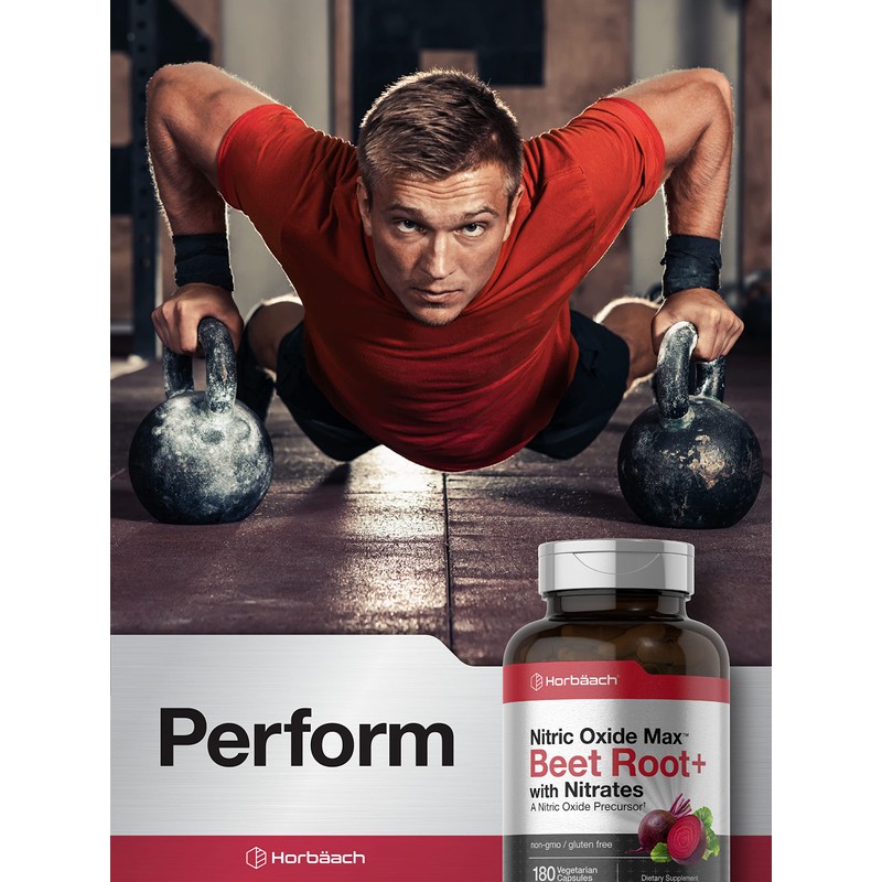 Horbäach Nitric Oxide Beet Root Capsules | 180 Count |
