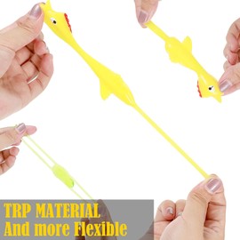 12 Pieces Slingshot Chicken Rubber Chicken Flick Chicken Flying Chicken Flingers and 12 Stretchable Flying Slingshot Frogs Dinosaurs for Boys and Girls Party Favor School Activity (Chicken, Frog)