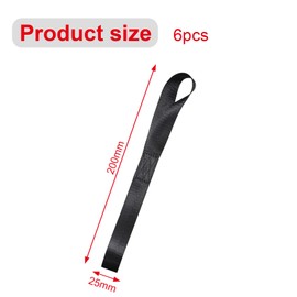 GisWell Pack of 6 lashing loops 500 kg, lashing straps, motorcycle transport, double loops, lashing loops, belt loops, for motorcycle transport, bicycles, beach motorcycles (black)