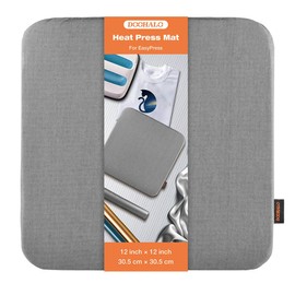 DOOHALO Heat Press Mat for Cricut EasyPress (12"x12"),Double-Side Iron-on Mat for Power Heat Press Machine,for Craft Vinyl Ironing Insulation Transfer to T-Shirts or HTV Vinyl Project