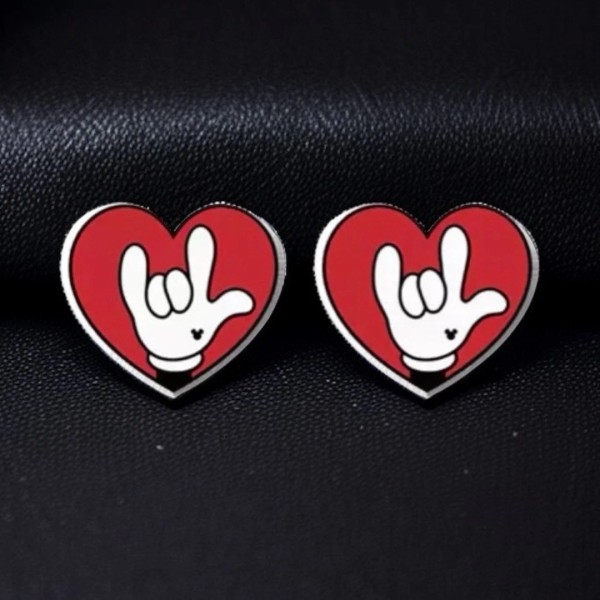 Unbranded Spread the Love: "I Love You" Sign Language Stud