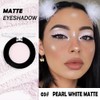 Monochrome Matte Eyeshadow Makeup Palette, Highly Pigmented Pearl White Eyeshadow