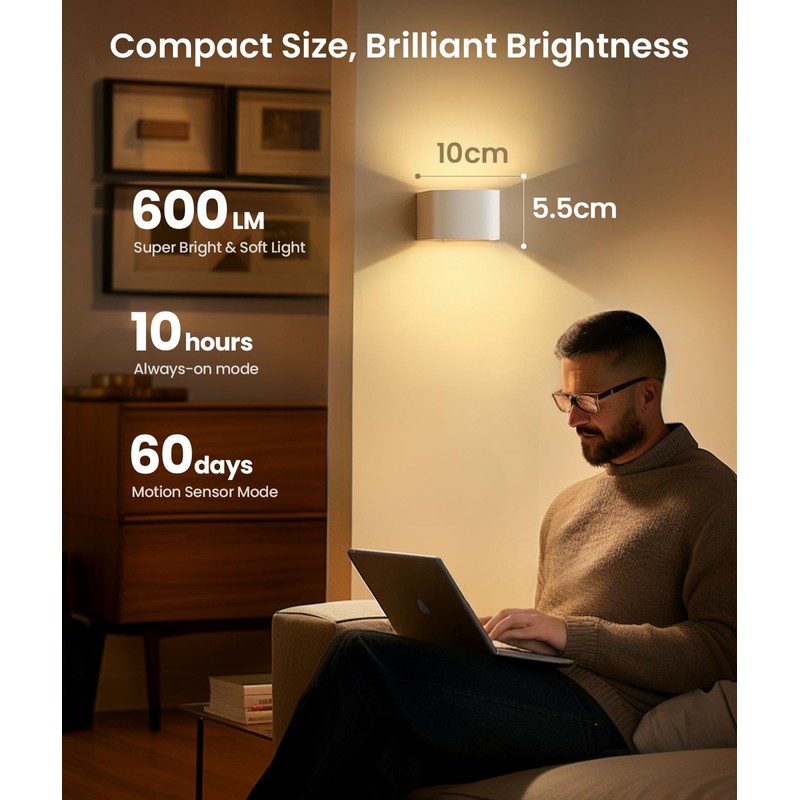 FULEN Motion Sensor Wall Light with Remote Control 3 Colors