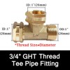 Joywayus 3/4 GHT Threaded Brass Swivel Pipe Fitting Tee T