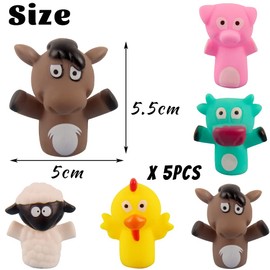 Animal Finger Puppets, XiXiRan 5-Piece Finger Puppets Set, Animal Finger Puppets, Mini Silica Gel Finger Puppets, Toy Hand Puppet Set, Tiny Mini Finger, Animal Hand Toy, for Children Baby Game Party