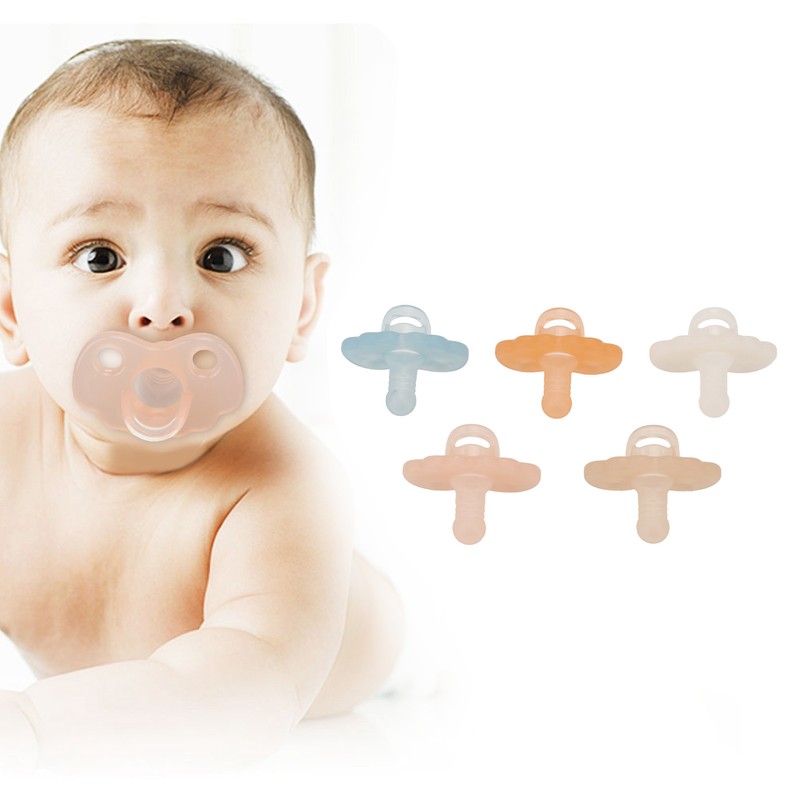 Silicone Baby Pacifier Bite Resistant Teething Discomfort Relief Washable Silicone