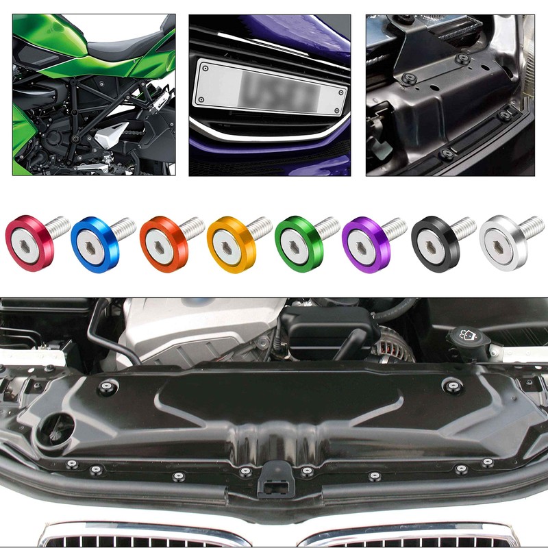 Enmoo 20pcs Billet Aluminum Fender Washer Bolts Engine Compartment Dress