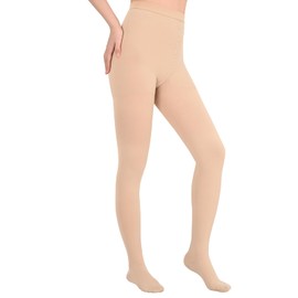 Wegitcs Compression Pantyhose for Women & Men, 20-30mmHg Graduated Compression Leggings Closed Toe, Waist High Medical Compression Stockings for Treatment Varicose Veins Swelling, (Beige, 3X-Large)