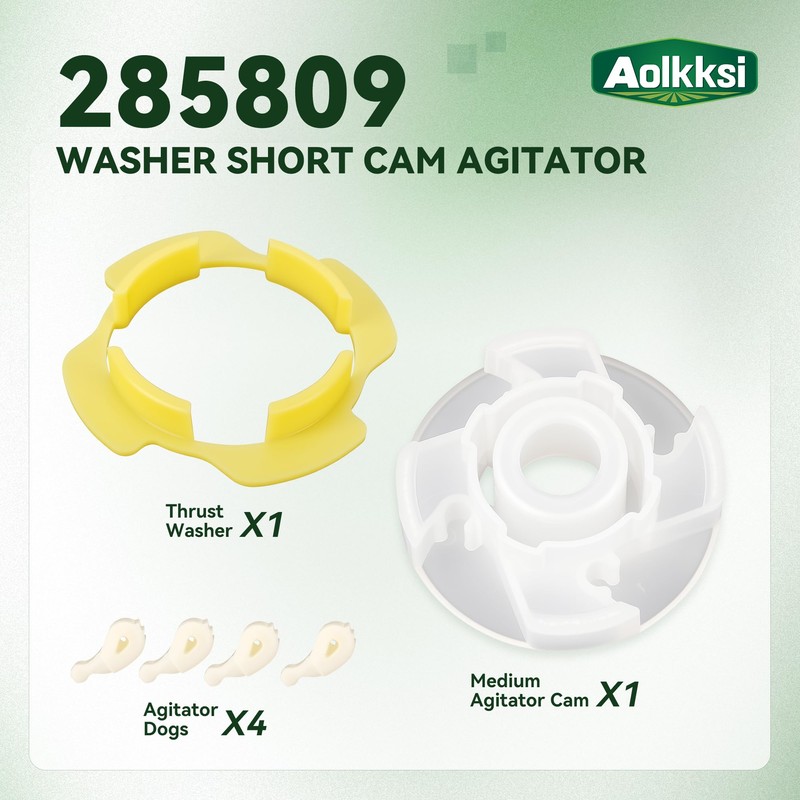 AOLKKSI 285809 Washer Short Cam Agitator Repair Kit Compatible with