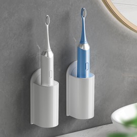 MOPMS Electric Toothbrush Holders, Wall Mounted Tooth Brushing Holder for Bathroom, Self Adhesive Electric Toothbrush Organizer Space Saver
