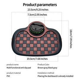 Multi-Function Car Dashboard Organizer: 360° Rotating Phone Holder + Concealable Parking ID, Universal Anti-Slip Mat for Sunglasses/Keys/Gadgets (Black)