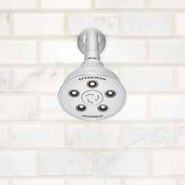 Speakman S-3014-E175 Chrome Shower Head with Self Cleaning Spray Nozzles and 12 Massage Jets, 3 Settings