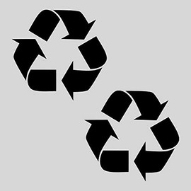 Ignixia (2 Pack) Recycle Bin Sticker for Trash Can to Organize Garbage containers, Recycle Sign Decal Plotter Cut Vinyl Recycle Symbol (Black, 3 X 3 Inches)
