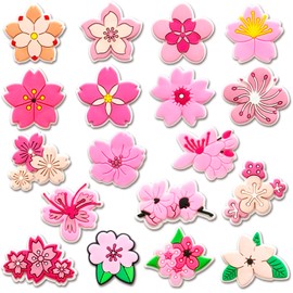 Pink Flowers Shoe Decoration Charms for Croc Clog, Cute Flowers Charms Accessories for Adults