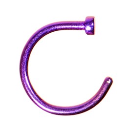 Body Candy Titanium Anodized Stainless Steel Purple Nose Stud Hoop 18 Gauge 5/16"