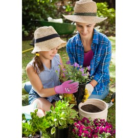 KDK 5 Pairs Kids Gardening Gloves Yard Work Gloves Children Soft Safety Rubber Coated Gloves for Toddlers Youth Girls Boys Children (6-8yr M)