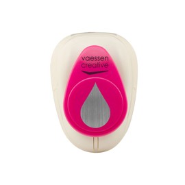 Vaessen Creative Motif Punch Medium Water Drop Diameter 2.5 cm, white/pink