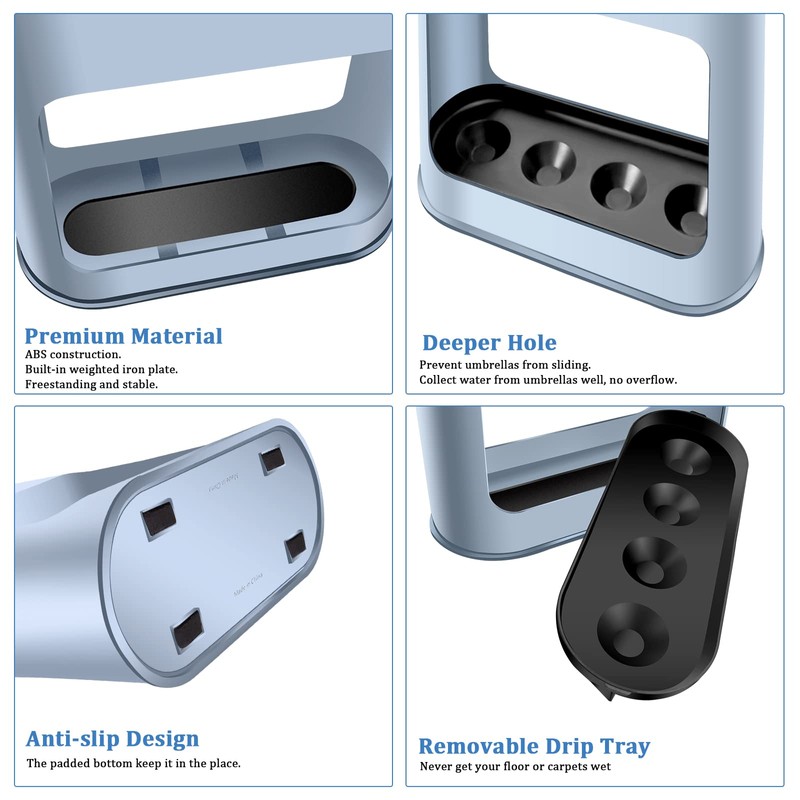 DricRoda Small Space Saving Umbrella Rack with Drip Tray for