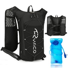 RYACO Lightweight Hydration Backpack, Running Backpack with 2L Water Bladder, Hiking Hydration Water Daypack for Cycling Rave for Men Women