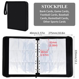 720 Trading Cards Holder Album, Game Card Storage Folder, 9 Pocket Scrapbook, Mini Photo Album, Business Card Collection Binder, Collection Book for Yu-Gi-Oh Football, Basketball TCG Cards (B)