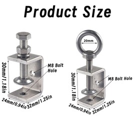 Pack of 6 C Clamp 30 mm, 304 Stainless Steel C Clamps, High Performance C Clamp, Heavy Duty C Clamp, C Clamps Made of Stainless Steel, Stainless Steel 304 Small C Clamp, for Welding, Tool, DIY,